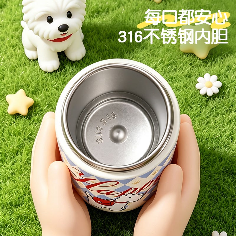 كوب عازل من الفولاذ المقاوم للصدأ 316 مع شفاط، تصميم كرتوني محمول - Image 3