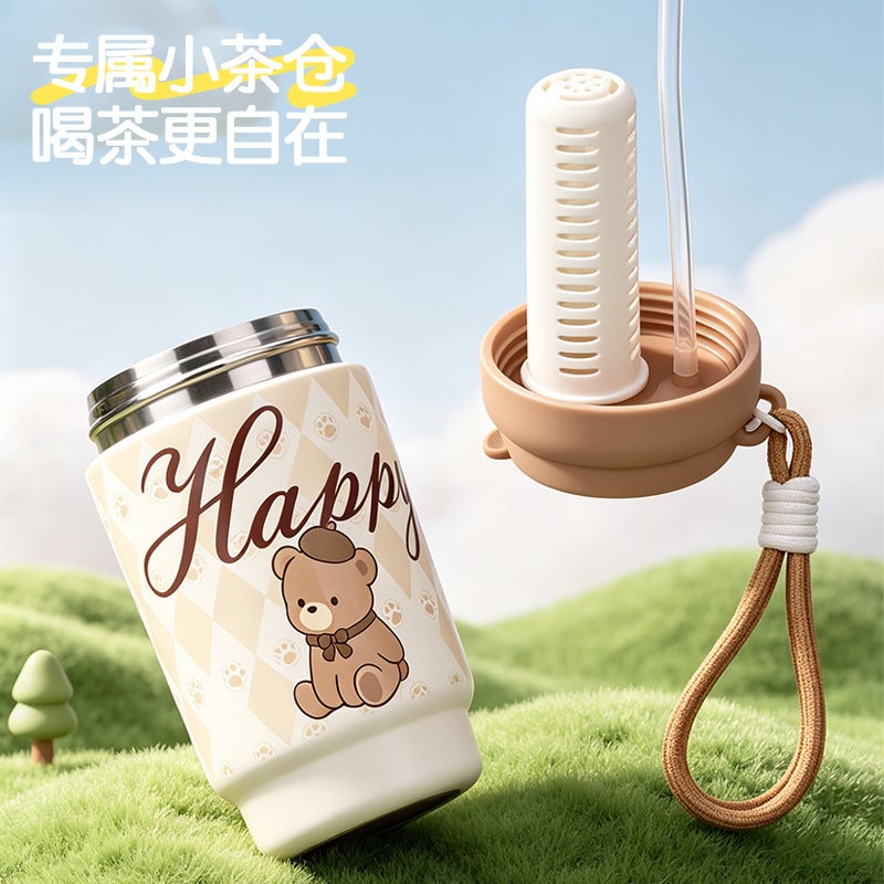 كوب عازل من الفولاذ المقاوم للصدأ 316 مع شفاط، تصميم كرتوني محمول - Image 5