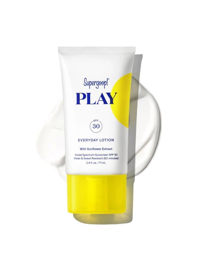 Supergoop! لوشن PLAY اليومي SPF 50-2.4 أونصة سائلة - واقي شمس للجسم والوجه واسع الطيف للبشرة الحساسة - رائع للأيام النشطة - سريع الامتصاص، مقاوم للماء والعرق - صديق للشعاب المرجانية - Image 1