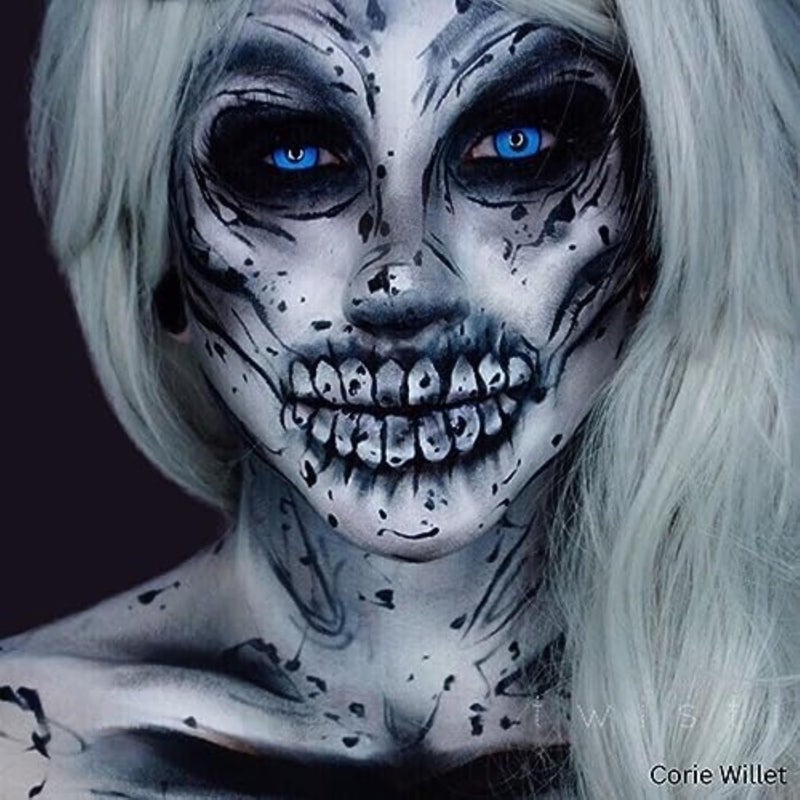 mehron ماكياج مهرون السائل | طلاء وجه وطلاء جسم مثالي للهالوين، كوسبلاي متوافق مع جهاز الرش الهوائي (1 أونصة) (أسود) - Image 3