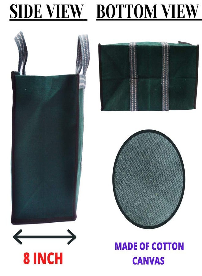 STLYZ حقائب قماشية متعددة الأغراض قابلة لإعادة الاستخدام من القطن من STLYZ (THELA) لحمل الحليب والبقالة بمقابض معززة - (17 × 8 × 13.5 بوصة) (3) - Image 4