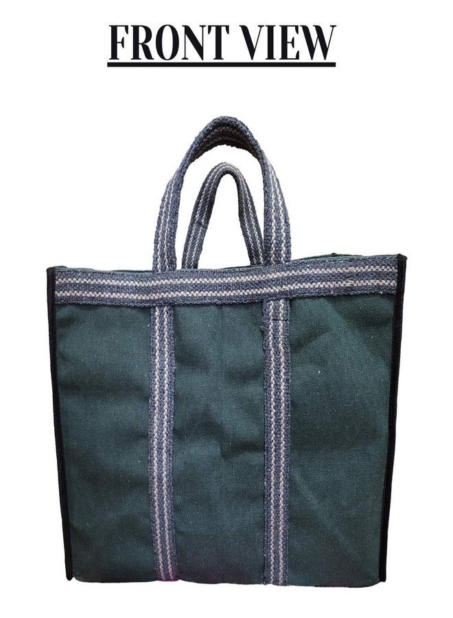 STLYZ حقائب قماشية متعددة الأغراض قابلة لإعادة الاستخدام من القطن من STLYZ (THELA) لحمل الحليب والبقالة بمقابض معززة - (17 × 8 × 13.5 بوصة) (3) - Image 5