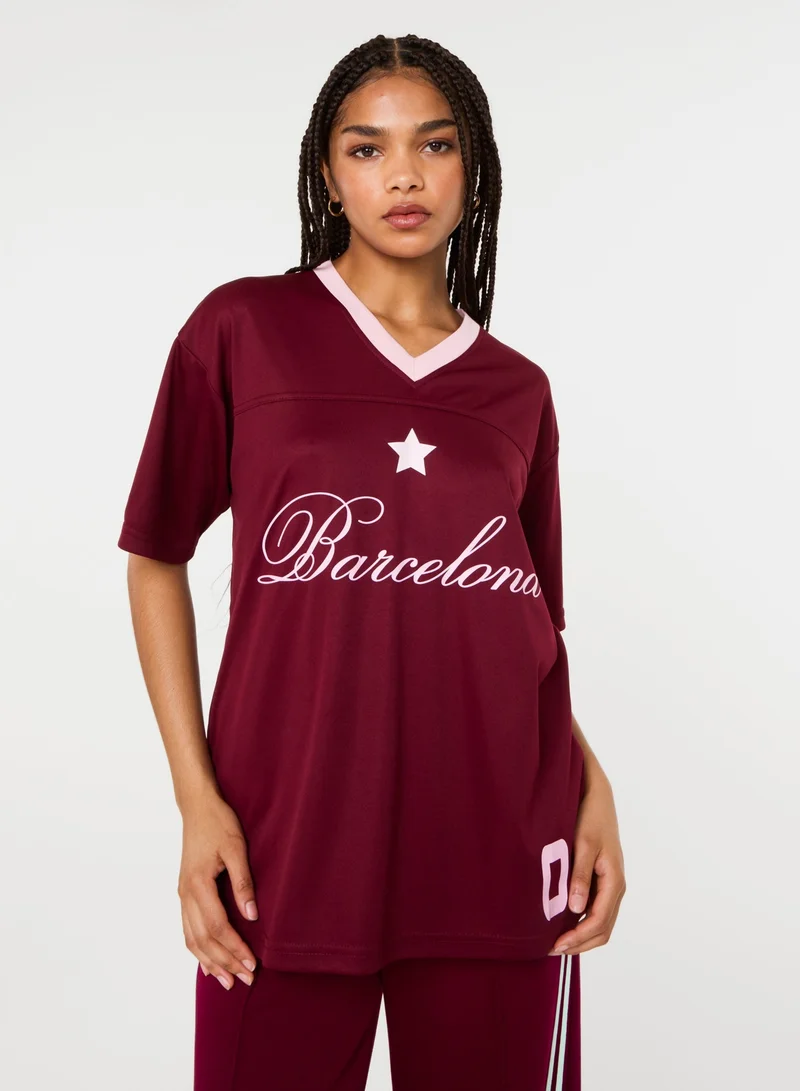 بينك فانيلا Barcelona Football Top