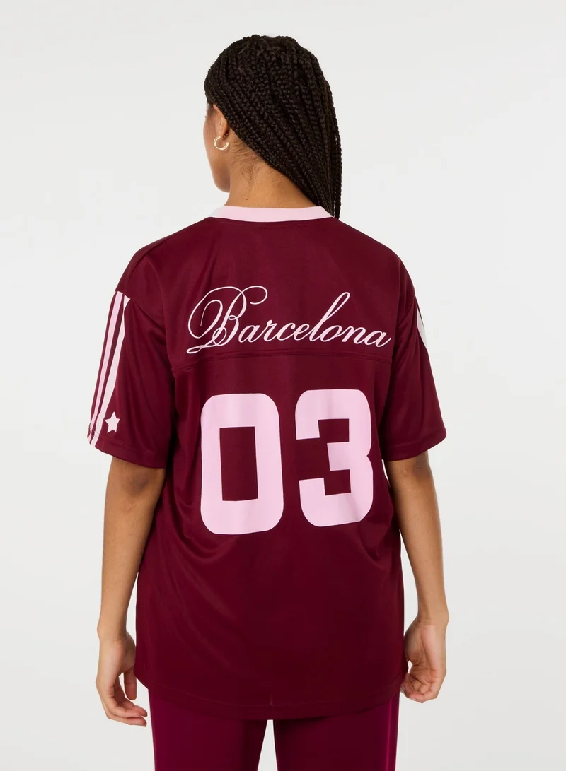 Pink Vanilla Barcelona Football Sports Jersey Top