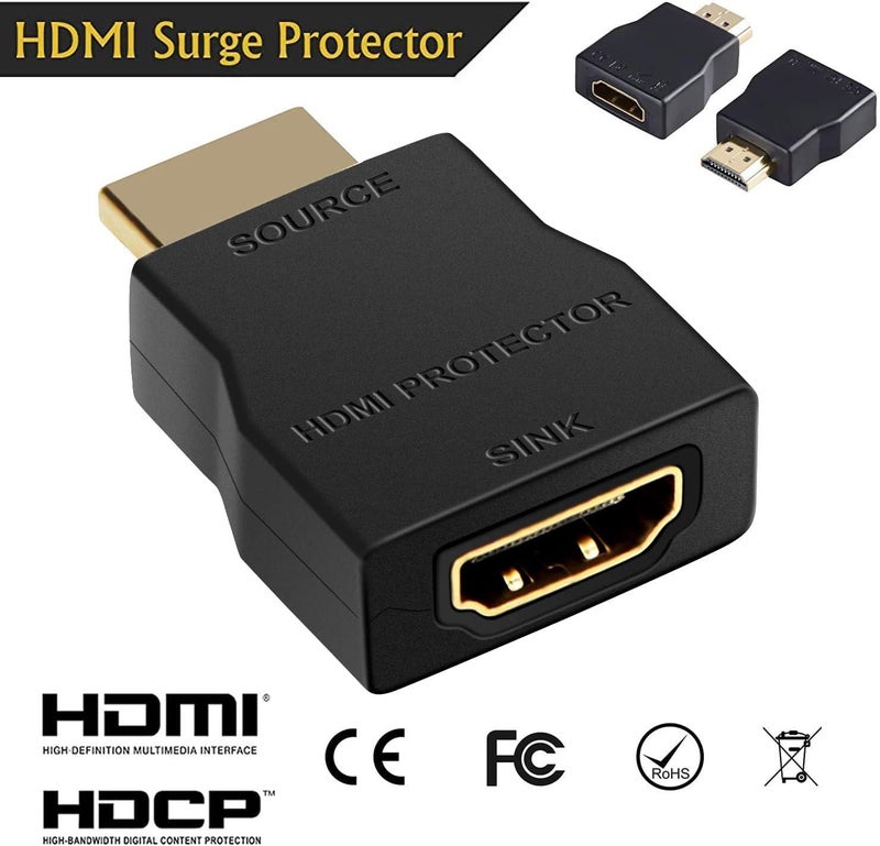 نيو كير واقي زيادة التيار HDMI، واقي المحمول الصغير HDMI 1.4 للحماية من التفريغ الكهروستاتيكي وزيادة التيار، يدعم HDCP - أسود - Image 3