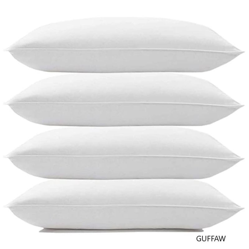 GUFFAW Polyester Microfiber Pillow Filler 14x24 inches (White) Pack of 4 Premium Combo - Image 2