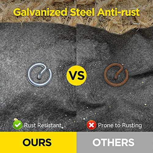 GZBEVITAR Landscape Fabric Pins, Thickened 8 Gauge Circle Top Landscape Pins, Not Easy to Bend 6 inch Galvanized Landscape Fabric Stakes, More Holding Power Than U-Shape Garden Staples (240) - Image 3