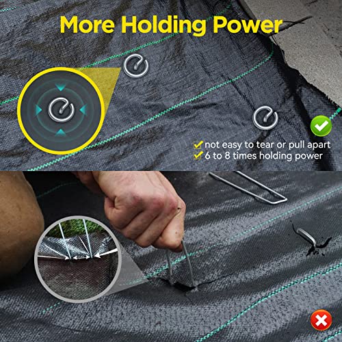 GZBEVITAR Landscape Fabric Pins, Thickened 8 Gauge Circle Top Landscape Pins, Not Easy to Bend 6 inch Galvanized Landscape Fabric Stakes, More Holding Power Than U-Shape Garden Staples (240) - Image 5