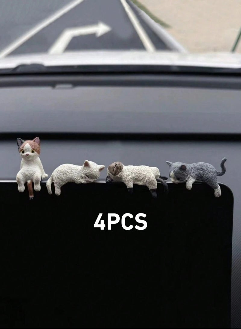 زينه سياره بتصميم قطط مجموعه من  4 قطع قطط لطيفه تضيف لمسة مرحة إلى ديكور السياره - Image 1