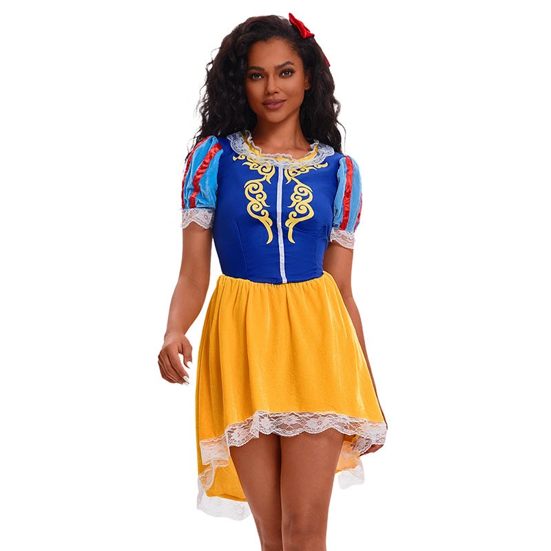 2024 Amazon New Fairy Tales Snow White dress suit Party Stage Performance Clothes Women 8036 [Dress + Headwear]