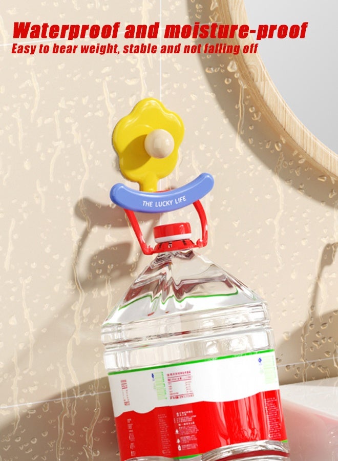 HOMESTAR 3 PCS Self-Adhesive Hooks Holders, Creative Adhesive Cute Flower Shaped Key Hooks, Home Storage Utility Wall Decorations for Hanging Hat, Key, Towel, Scarf, Bags - Image 2