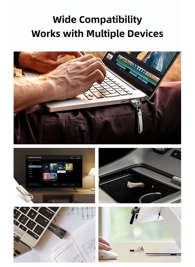 Samsung Solid-State Grade Metal USB Drive 128GB High-Speed USB 3.0 Compatible with Multiple Devices for Cars, Phones, and Computers - Image 5