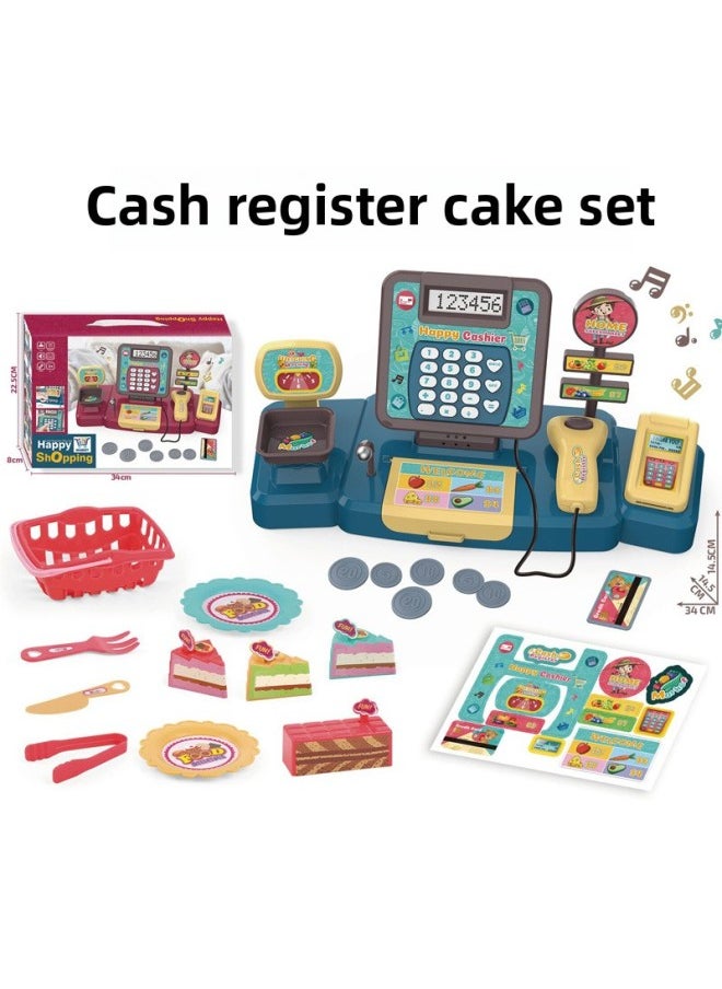 Children's Play Cash Register Toy Set Puzzle Multifunctional Simulation Supermarket Shopping Cash Register Box-Color:G220774 Cash Register Vegetable Set: Color Box (36 Boxes Minimum Order)