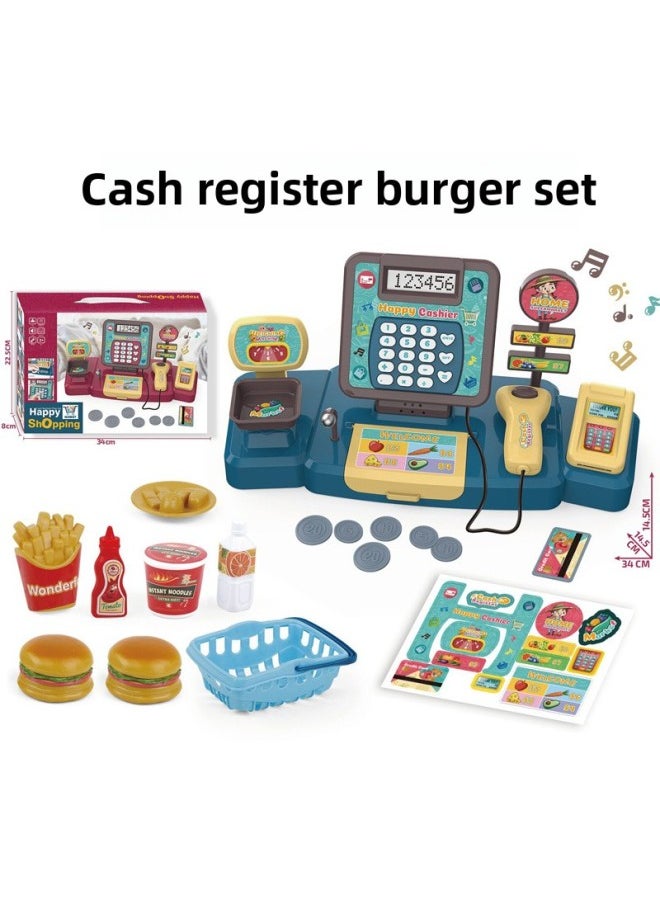 Children's Play Cash Register Toy Set Puzzle Multifunctional Simulation Supermarket Shopping Cash Register Box-Color:G220774 Cash Register Vegetable Set: Color Box (36 Boxes Minimum Order)