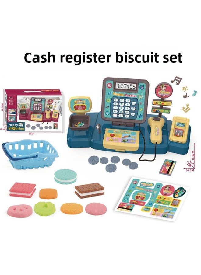 Children's Play Cash Register Toy Set Puzzle Multifunctional Simulation Supermarket Shopping Cash Register Box-Color:G220774 Cash Register Vegetable Set: Color Box (36 Boxes Minimum Order)