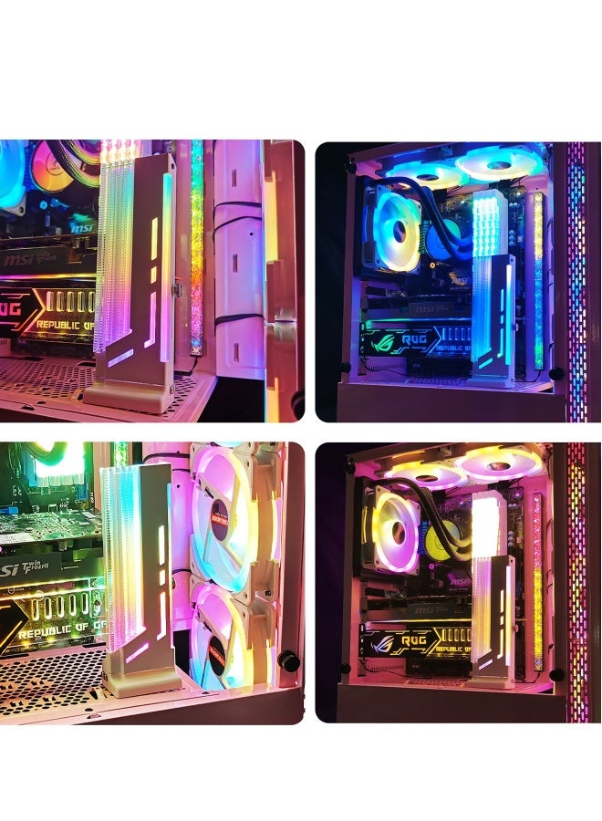 ARGB 3-Pin GPU Support Bracket with Magnetic Base, Adjustable Height and Length, Graphics Card Holder with 5V LED Lighting (White) for Enhanced GPU Stability. - Image 4