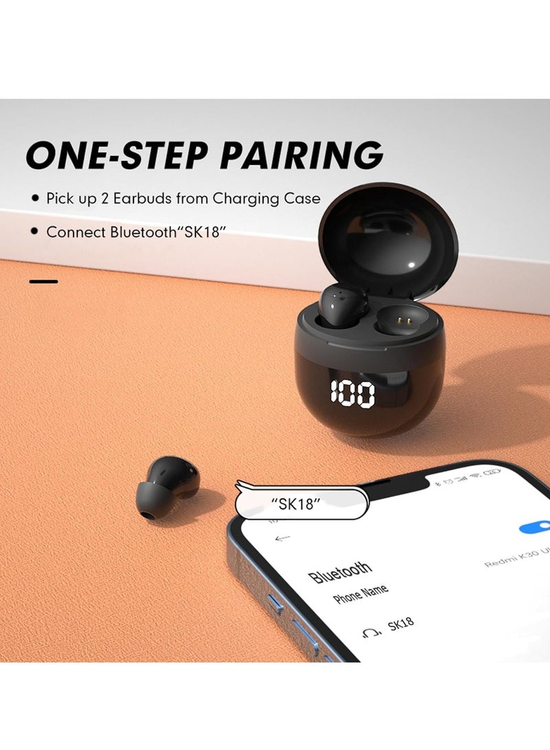 Invisible Mini Earbuds Wireless Low Profile Micro Smallest Tiny Discreet Hidden Earbuds for Work Small Headphones Invisible Sleep Wireless Earphone Small Ear Canals  - Image 4