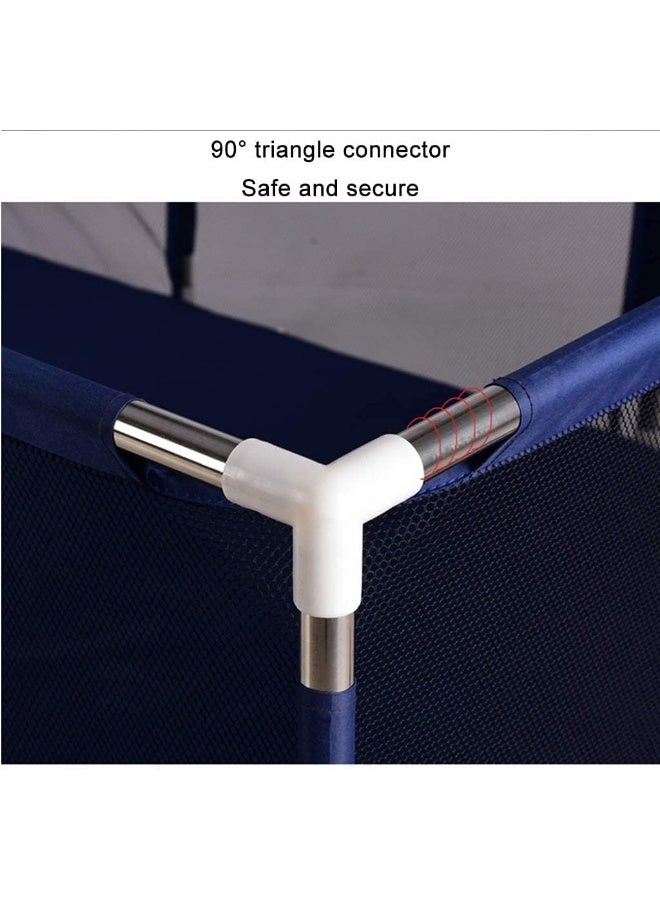 Toddler Baby Playpen for Twin, Foldable Safety with Basketball Hoop, Comes Bracket, without Climbing Pad (Blue, Large)  - Image 4