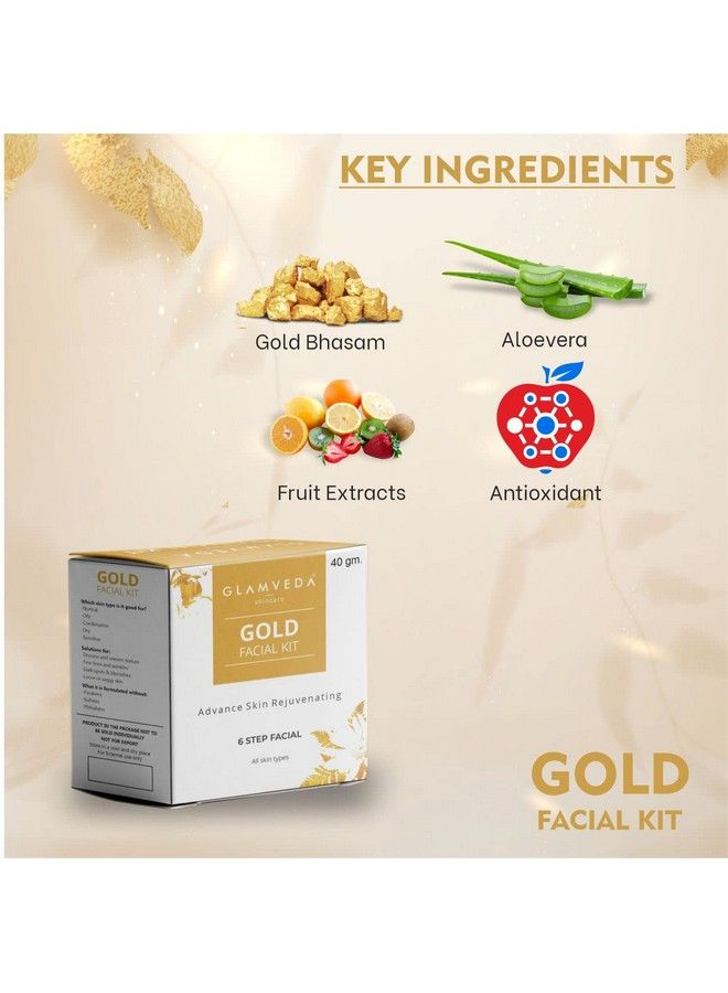 Glamveda Gold Advance Skin Rejuvinating Facial Kit Pack Of 2; 6 Steps Facial Kit; 80 Gm - Image 4