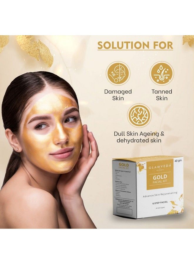Glamveda Gold Advance Skin Rejuvinating Facial Kit Pack Of 2; 6 Steps Facial Kit; 80 Gm - Image 5