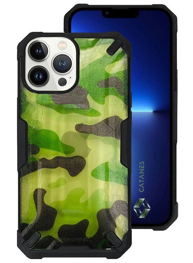 CATANES Apple iPhone 13 pro max Shockproof Camouflage Grade Drop Tested Phone Case - Green - Image 1