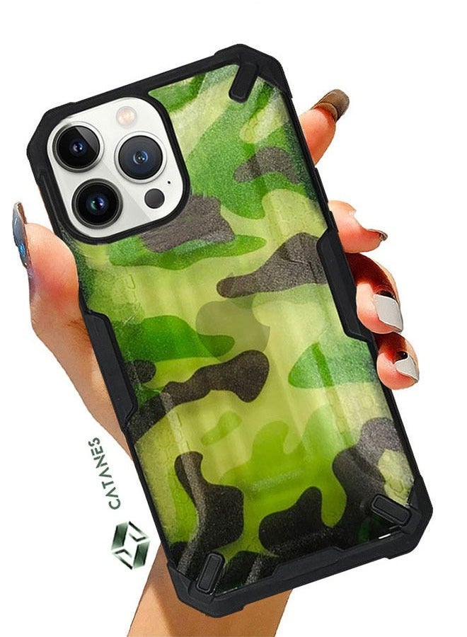 CATANES Apple iPhone 13 pro max Shockproof Camouflage Grade Drop Tested Phone Case - Green - Image 2