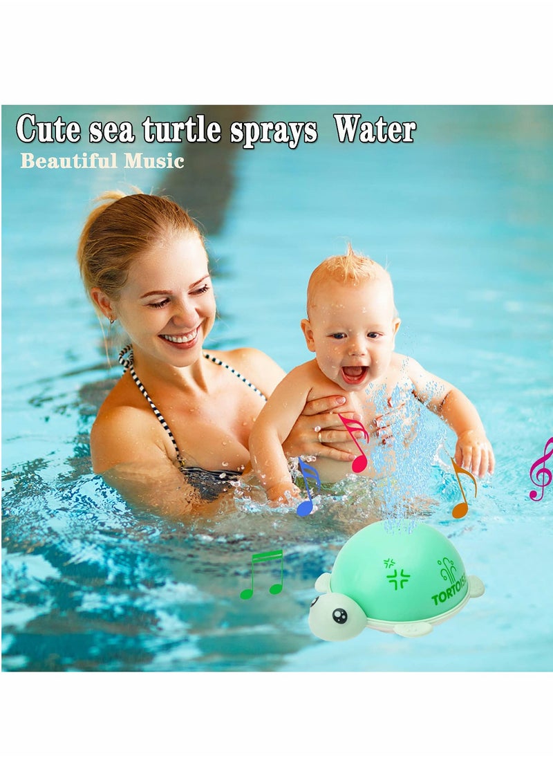 Excefore - Baby Bath Toys, KASTWAVE Tortoise Induction Spray Water Toy with LED Light Up Sprinkler Toy for Kids Toddler Infant Whale Bathtub Toy - Image 1