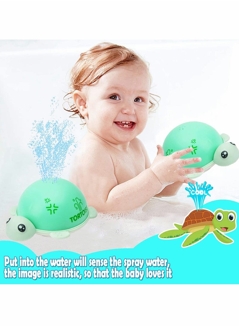 Excefore - Baby Bath Toys, KASTWAVE Tortoise Induction Spray Water Toy with LED Light Up Sprinkler Toy for Kids Toddler Infant Whale Bathtub Toy - Image 1