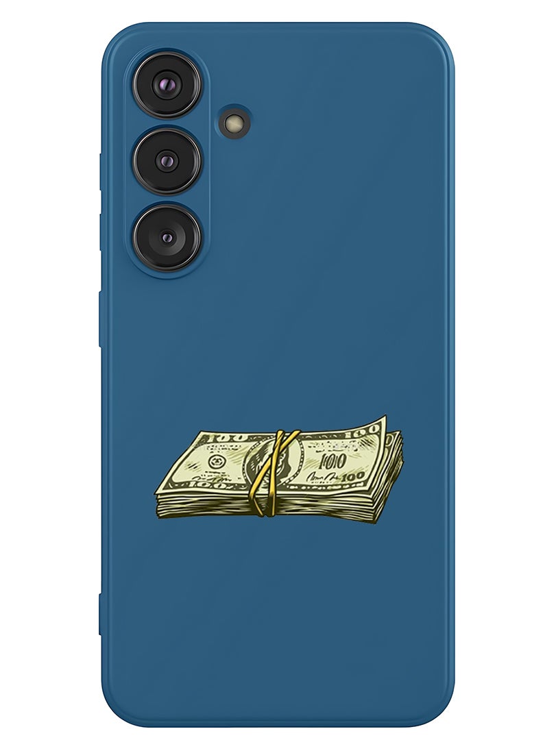 Theodor Protective Slim Fit Case Liquid Silicone Cover with Full Body Protection Anti-Scratch Shockproof Case For Samsung Galaxy S25 (Blue) - Vintage Cash - Image 1