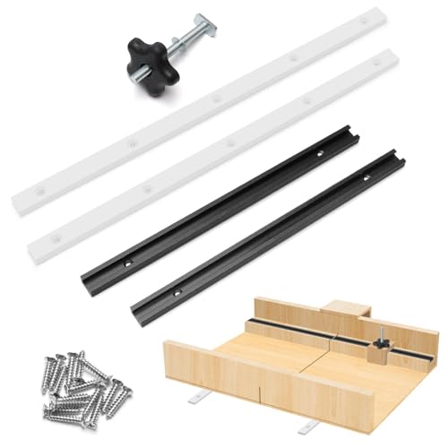 Catcan Crosscut Sled Kit for Table Saw Sled Runners Kit with 2 Aluminum TTrack 2 UHMW Miter Bars for Table Saw Knob and Screws - Image 1