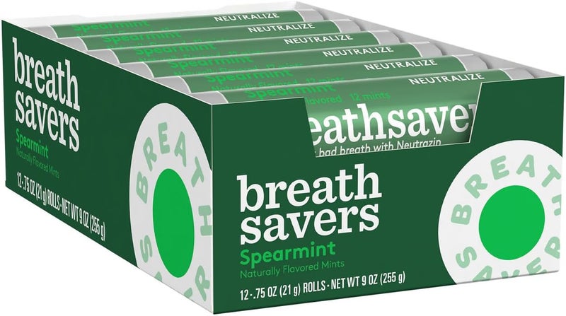 Breath Savers Spearmint Flavored Sugar Free Breath Mints Rolls - 12 Count - Image 3