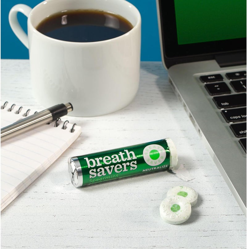 Breath Savers Spearmint Flavored Sugar Free Breath Mints Rolls - 12 Count - Image 5
