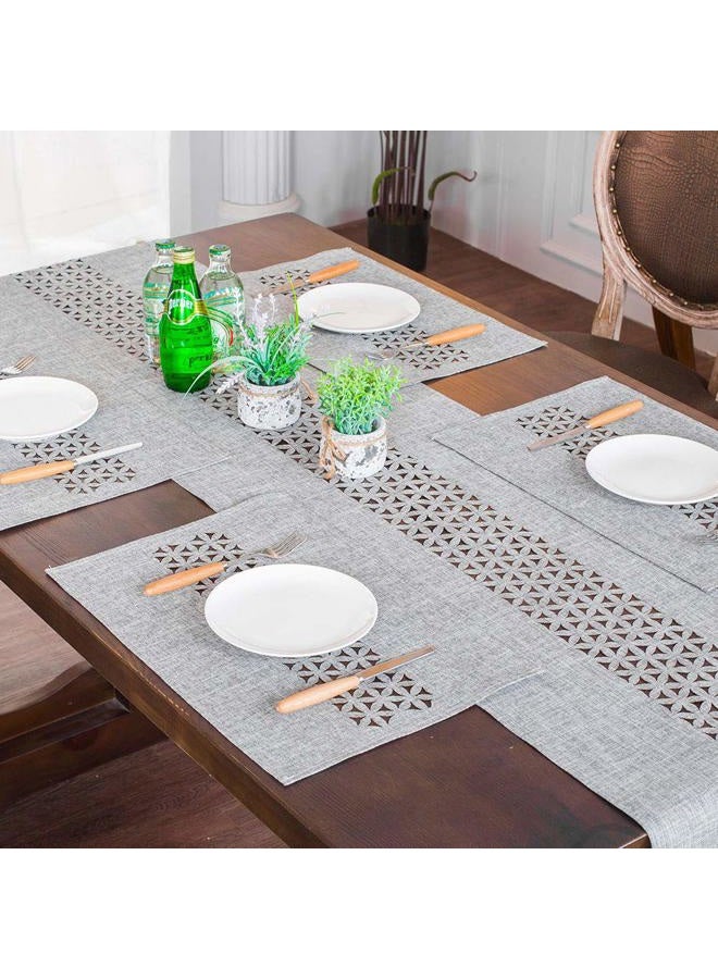 ARTABLE Rectangle Table Runners Fabric Home Gary Table Runner with Well-Trimmed Edge for Picnics Indoor and Outdoor Dining Holiday Long Tables (Gray, 16 x 70 Inch) - Image 3
