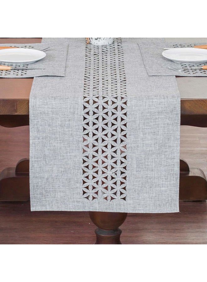 ARTABLE Rectangle Table Runners Fabric Home Gary Table Runner with Well-Trimmed Edge for Picnics Indoor and Outdoor Dining Holiday Long Tables (Gray, 16 x 70 Inch) - Image 1