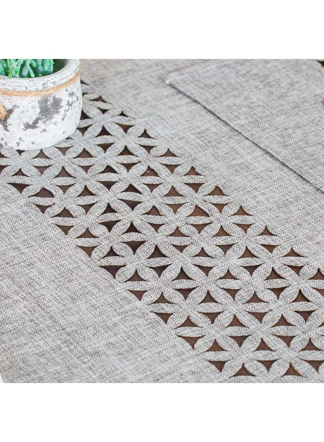 ARTABLE Rectangle Table Runners Fabric Home Gary Table Runner with Well-Trimmed Edge for Picnics Indoor and Outdoor Dining Holiday Long Tables (Gray, 16 x 70 Inch) - Image 4