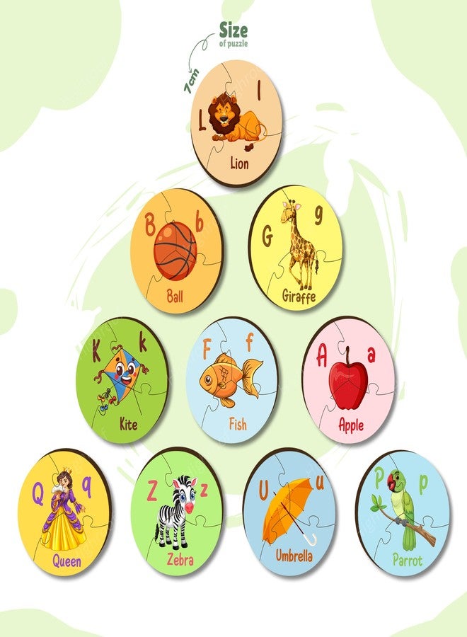HighRoof Puzzle for Toddlers Montessori Wooden Educational Board with Sight, Taste, Touch, Hearing & Smell – Colorful Matching Game for Kids Age 2 3 4 5 6 7+ Years (Alpha Round Puzzle) - Image 4