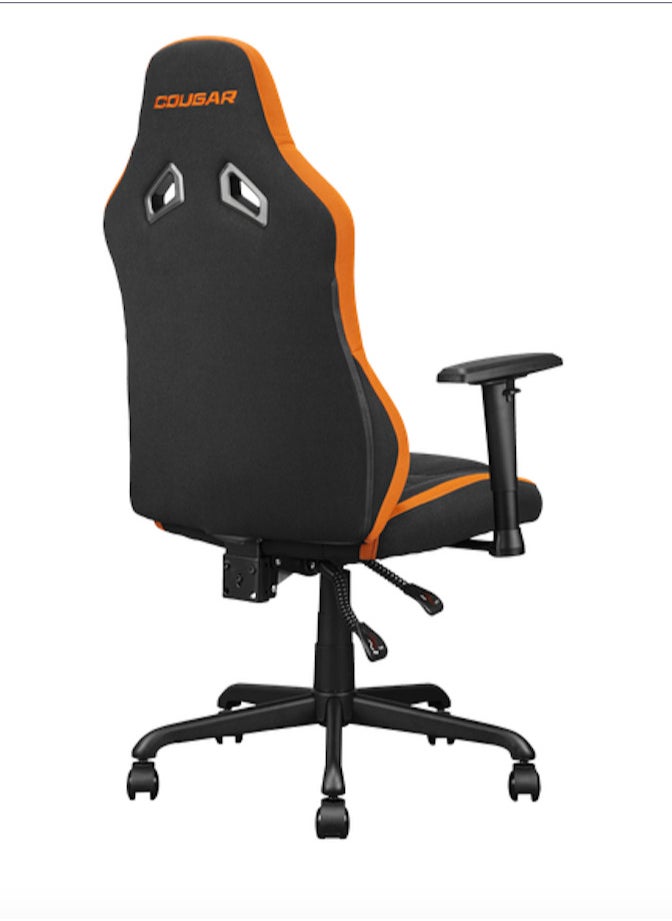 كوجار COUGAR Fusion S Ergonomic Gaming Chair, PVC Faux Leather, Metal 5-Star Base, , Built-in 3D Curved Lumbar Support, Adjustable Armrest, Class 4 Gas Lift Cylinder, 120 kg, Orange/Black | 3MFSLORB.0001  - Image 4