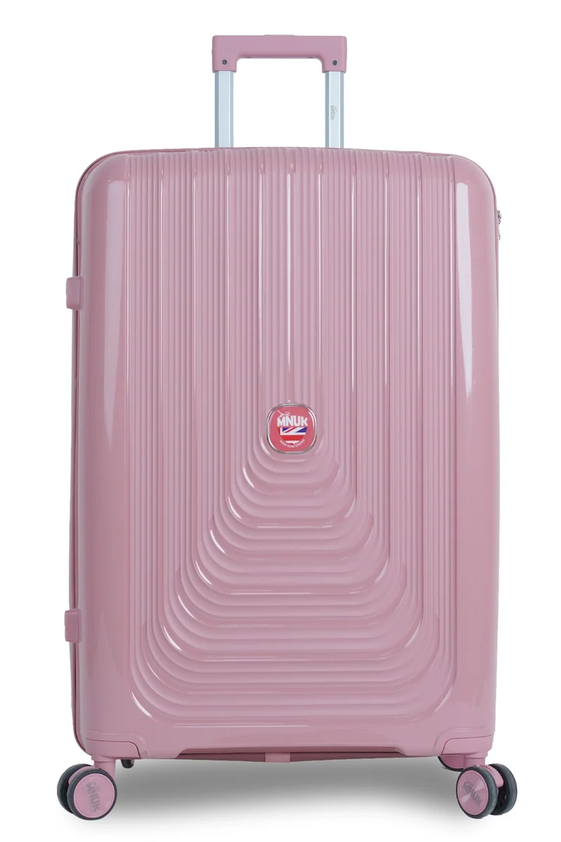 MNUK Viajero Stra Ordinario Set of 2 Luggage|Polypropylene (PP) Hardside Luggage Trolley|Double 360° 4 Wheeler| Cabin-20 Inch, Large-28 Inch|Rose Gold