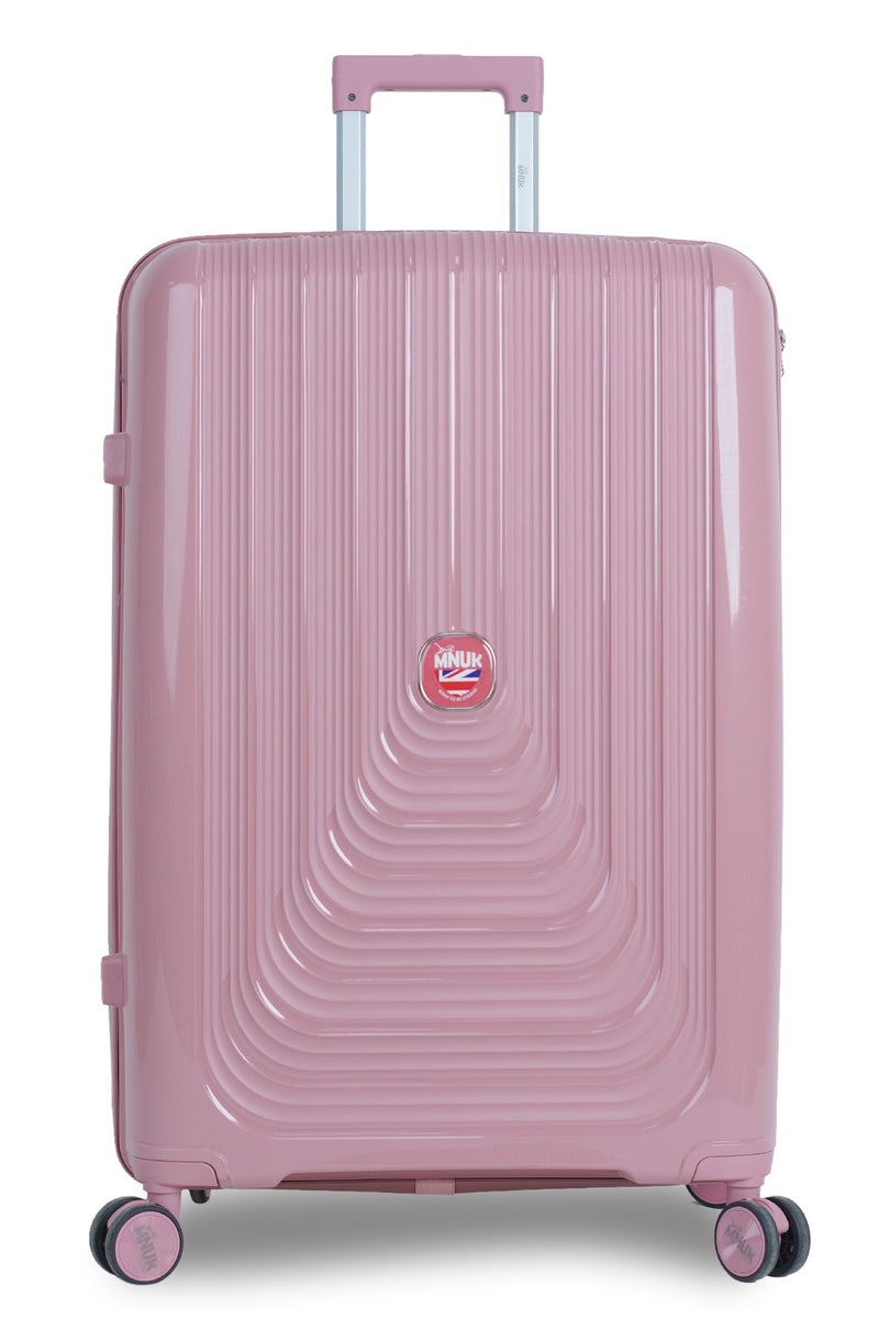 MNUK Viajero Stra Ordinario Set of 2 Luggage|Polypropylene (PP) Hardside Luggage Trolley|Double 360° 4 Wheeler| Cabin-20 Inch, Large-28 Inch|Rose Gold - Image 2