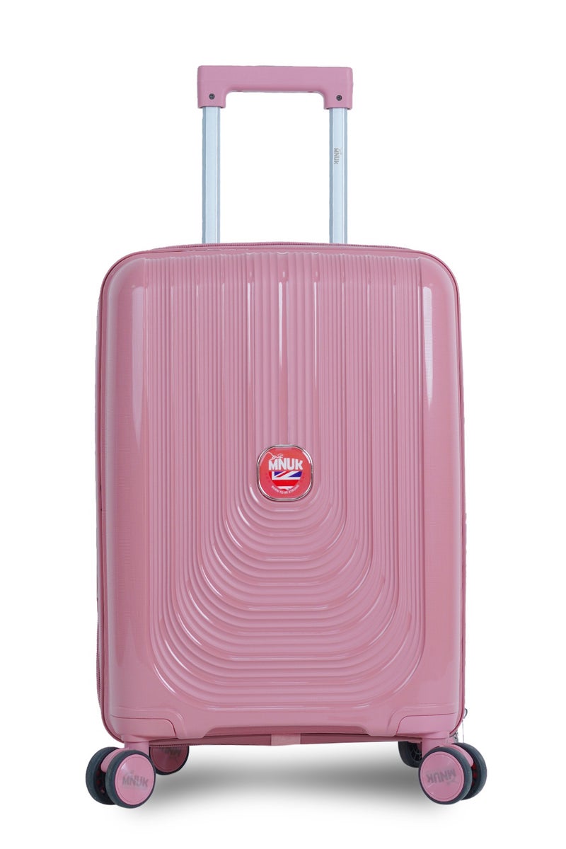 MNUK Viajero Stra Ordinario Set of 2 Luggage|Polypropylene (PP) Hardside Luggage Trolley|Double 360° 4 Wheeler| Cabin-20 Inch, Large-28 Inch|Rose Gold - Image 3