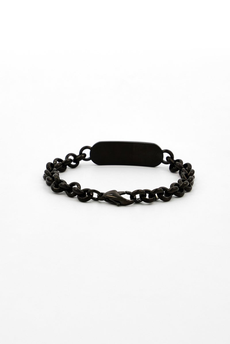 POLICE Men Stainless Steel Link Chained Bracelet, Black  - Image 3