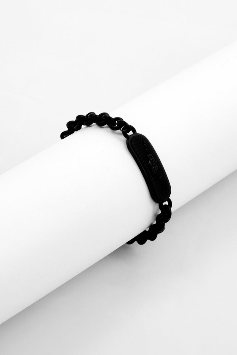 POLICE Men Stainless Steel Link Chained Bracelet, Black  - Image 1