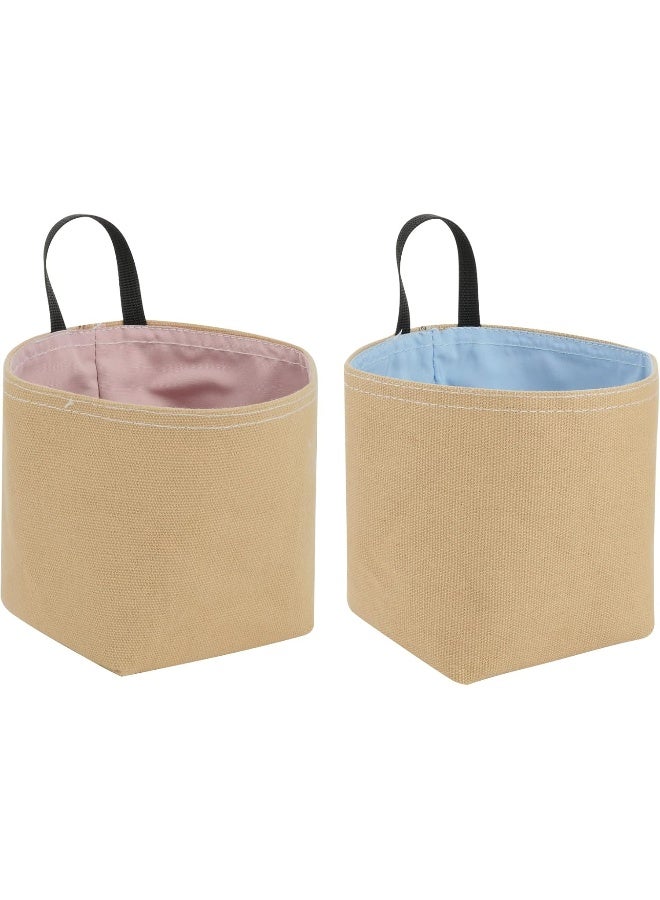 CM Mini Hanging Storage Basket Small Storage Bag Decor Bin Bag for Wall Door Storage Organizer Foldable Basket Bin, 2 Pcs - Image 1