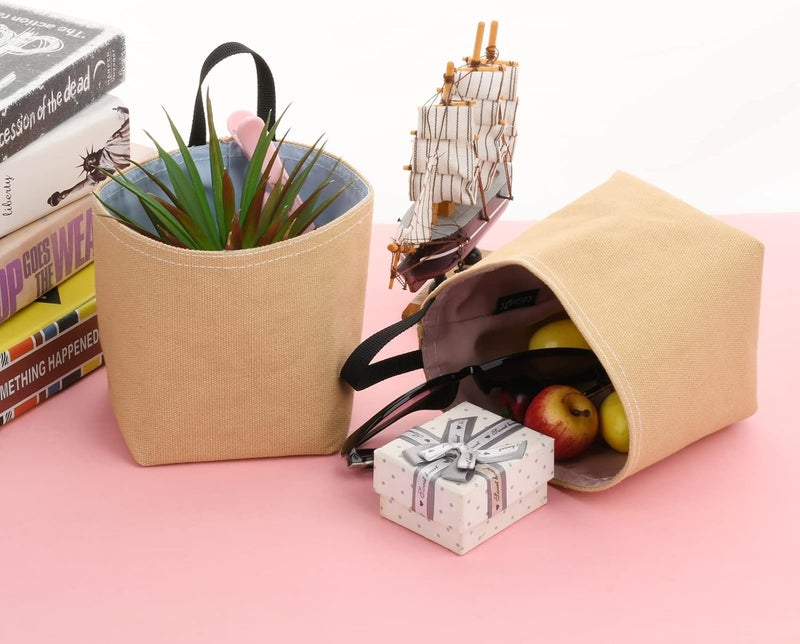 CM Mini Hanging Storage Basket Small Storage Bag Decor Bin Bag for Wall Door Storage Organizer Foldable Basket Bin, 2 Pcs - Image 3