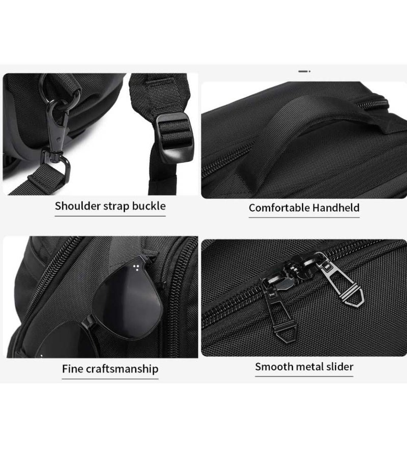 OZUKO حقيبة ظهر متدحرجة للكمبيوتر المحمول للسفر بتصميم عربة تحت المقعد مصنوعة من قماش أكسفورد المقاوم للماء تناسب كمبيوتر محمول بحجم 14 بوصة، أسود - Image 4