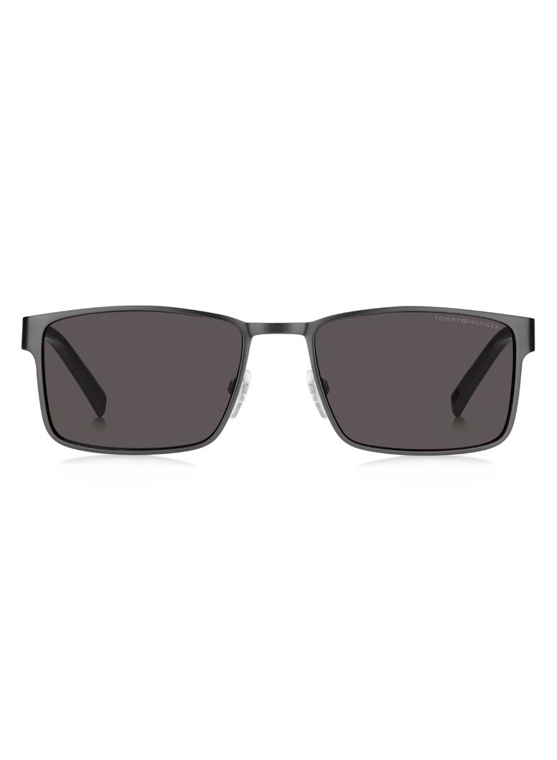 TOMMY HILFIGER Men's UV Protection Rectangular Shape  Sunglasses TH 2087/S GREY 40 - Lens Size: 39.6 Mm - Mtrut Blk - Image 3