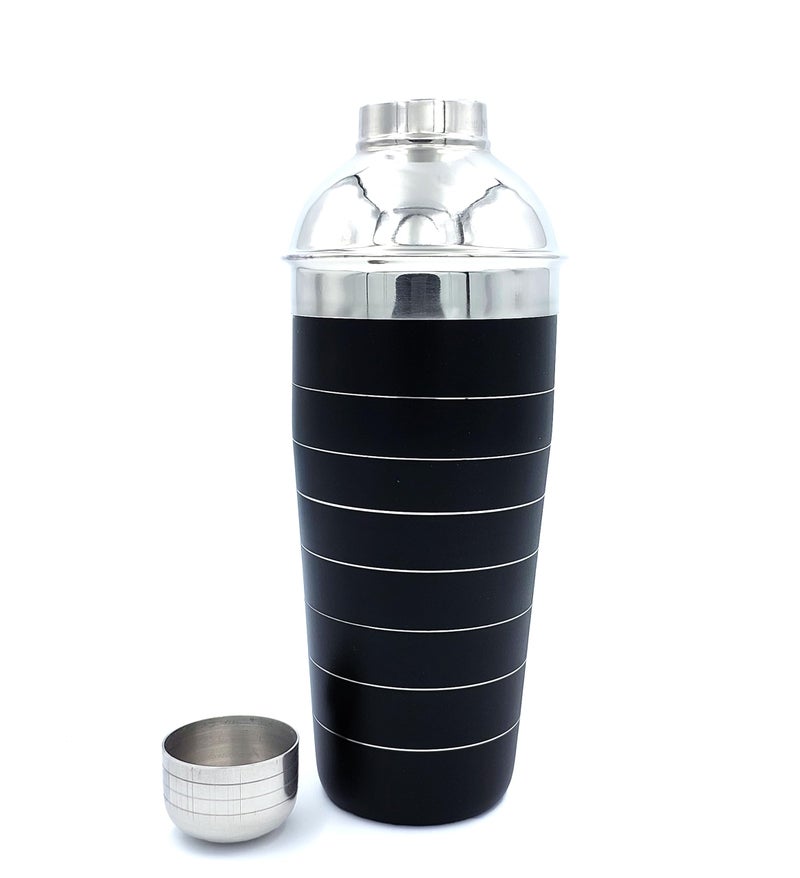 EVK® Full Bar Set - Cocktail Shaker, Black Ring Double Wall Ice Bucket, Wine Cooler, Peg Measurer & Ice Tong Home Bar Accessories Made of Stainless Steel Perfect Bartending Kit - Image 5