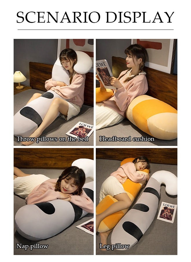 DUNISO Long pillow, cartton cat side sleeping pillow, multifunctional cushion, cotton filling, detachable,  110cm  - Image 5