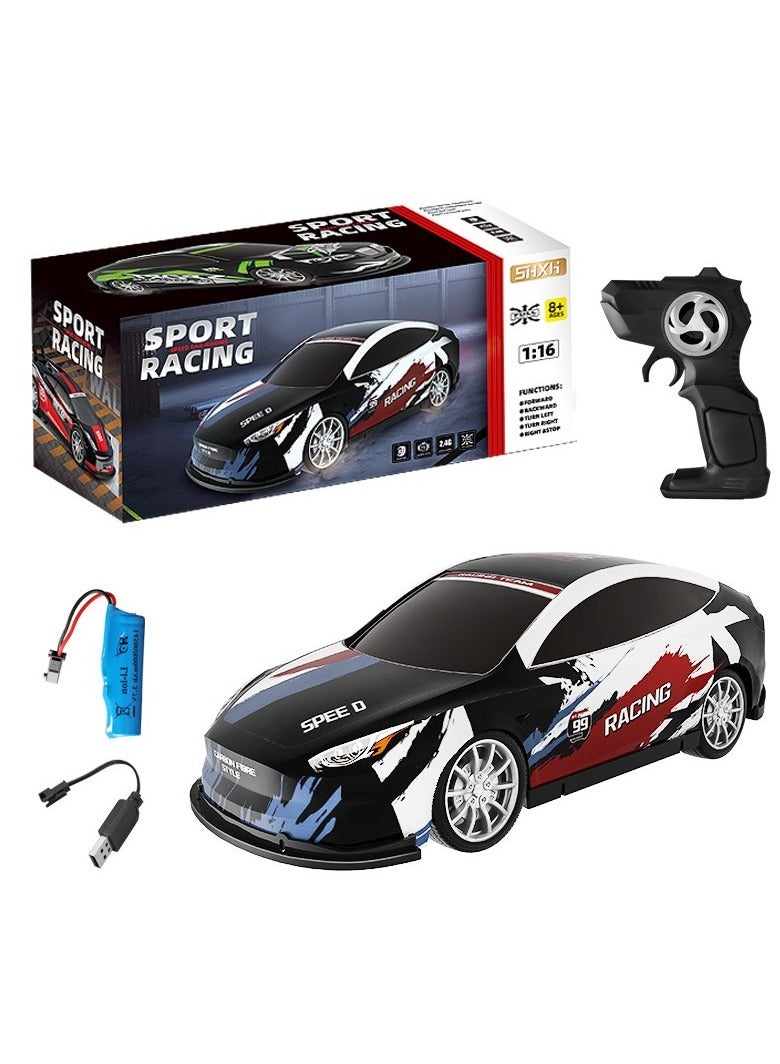 Z Create Design 1/16 Remote Control Racing Drift Car 2.4G Electric Vehicle Model with Light Fall and Collision Resistant Children's Toy Kid Gift - Image 1