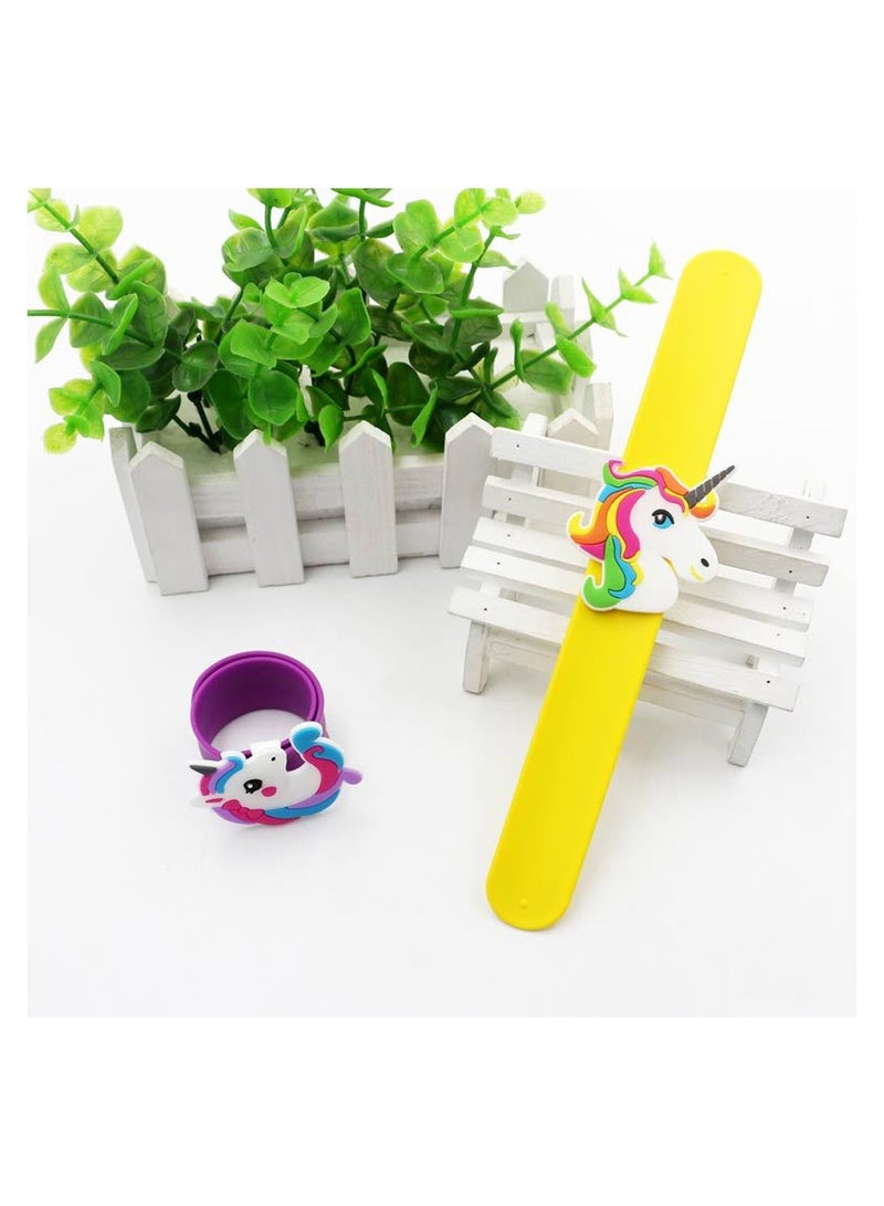 Unicorn Slap Bracelets Set 6 Pcs for Kids Birthday Party Favors Goodie Bag Accessories Random Colors - Image 3